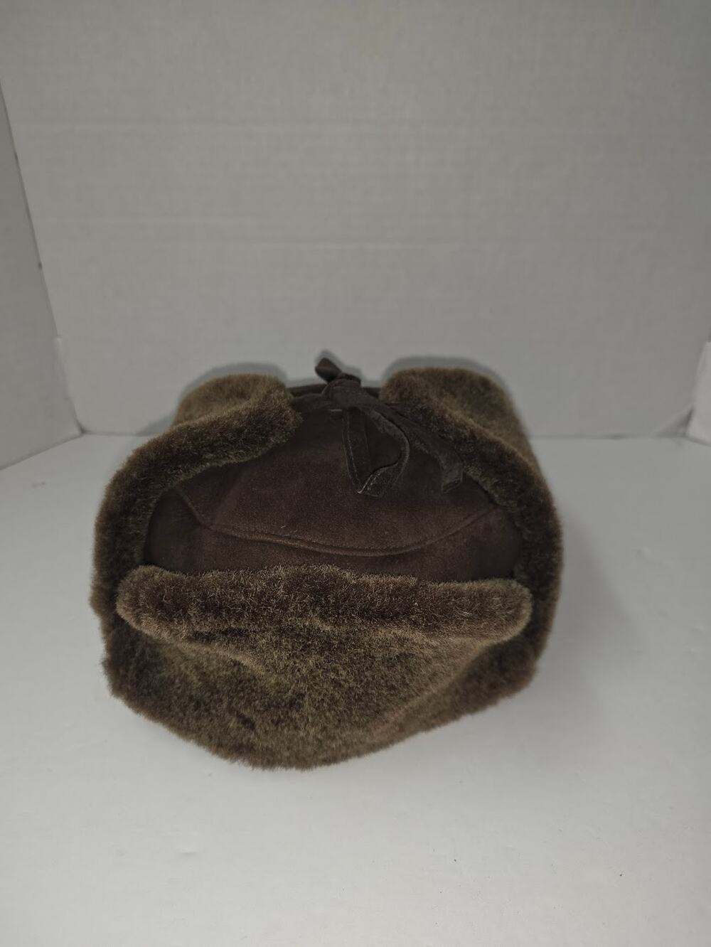 VTG Shearling Trapper Fur Hat Sheepskin Leather Flight Bomber Ear Flaps